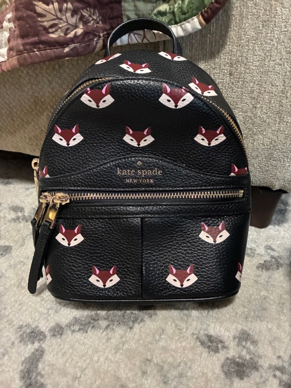 kate spade Black Fox Face Mini Backpack